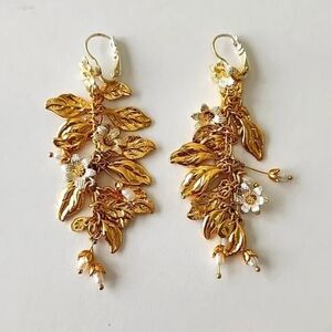 Leaf and Flower Earrings